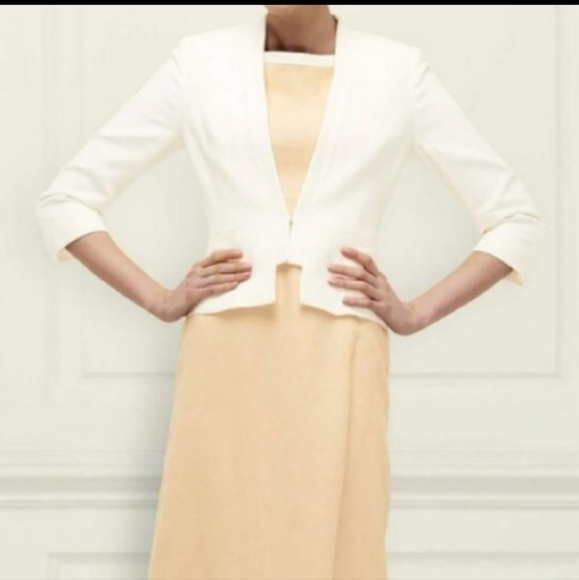 L.K. Bennett Cream June Cropped Blazer Jacket - Picture 1 of 14
